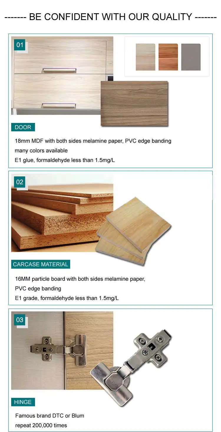 Three Pieces Mahogany Base Full Extension Slides Kitchen Wall Cabinets Set Furniture With Glass Doors