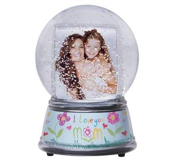 custom snow water globe ball photo insert resin souvenir gift snow globe photo frame