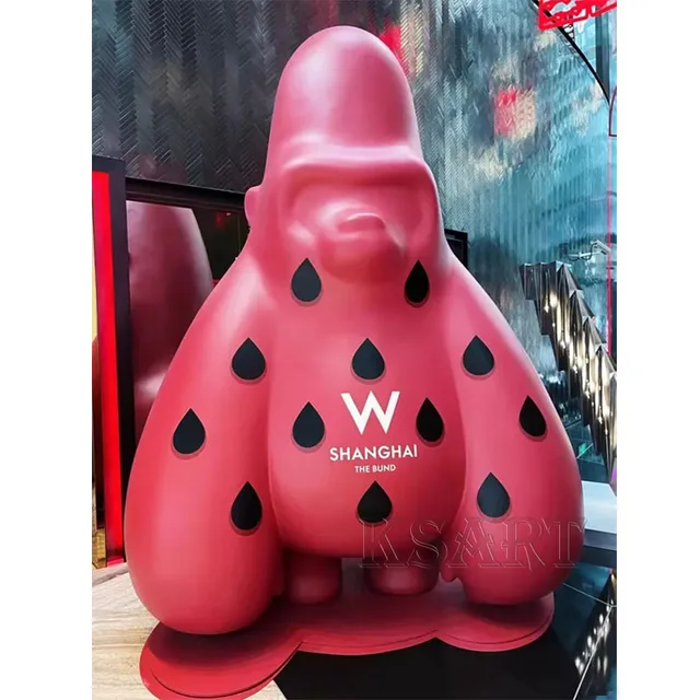Cartoon-inspired David Ape Sculpture, Outdoor Mall Entrance, Gym Floor Decoration Piece