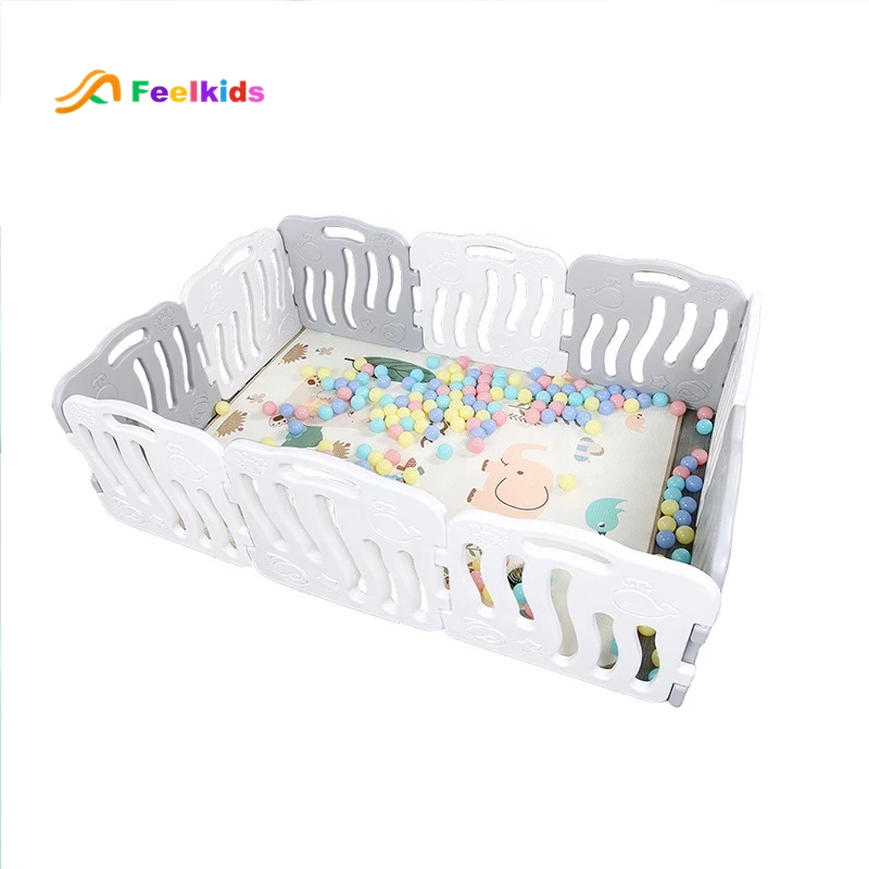 Feelkids Hot Sale Baby Fence Plastic Indoor Playpen for Children Bedroom & Living Room Use