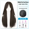 Cool brown 7-piece set-middle part with eight-character bangs