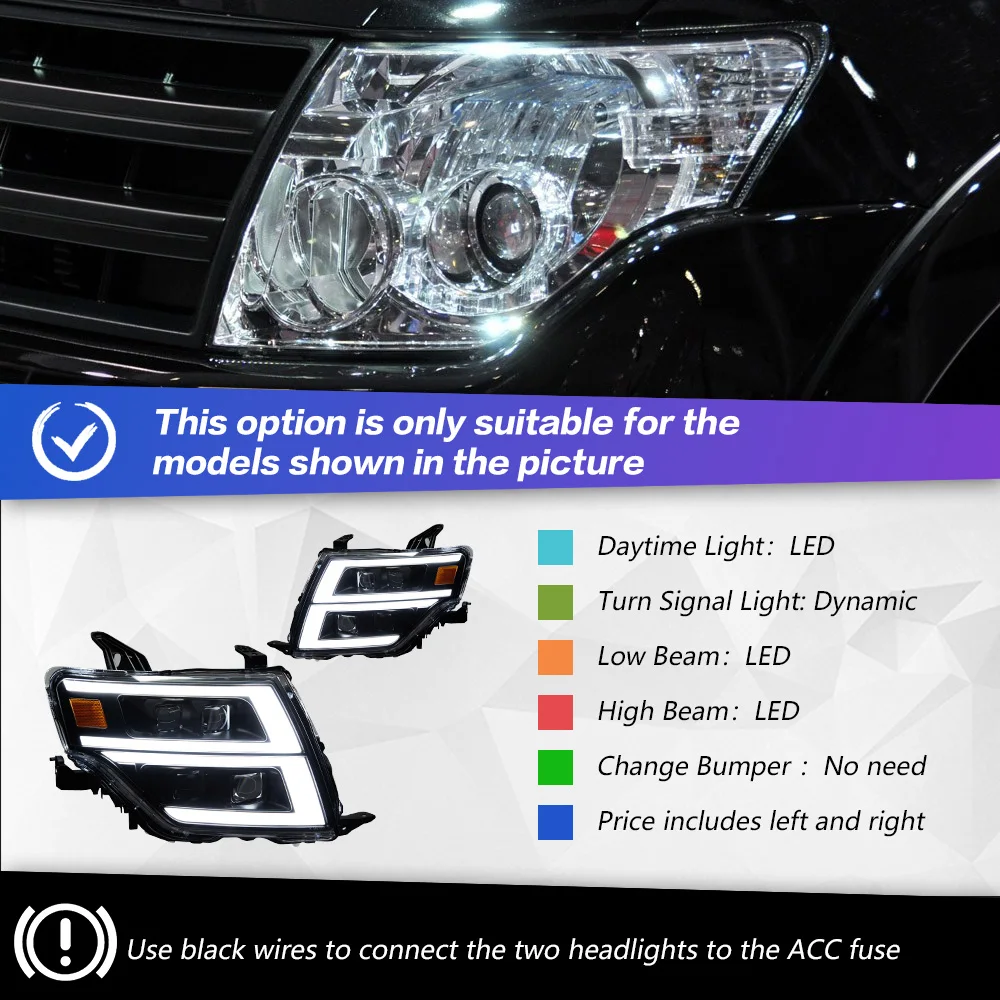 三菱 パジェロ V97/V87/V93/V95用 LEDヘッドライト 2006-2018