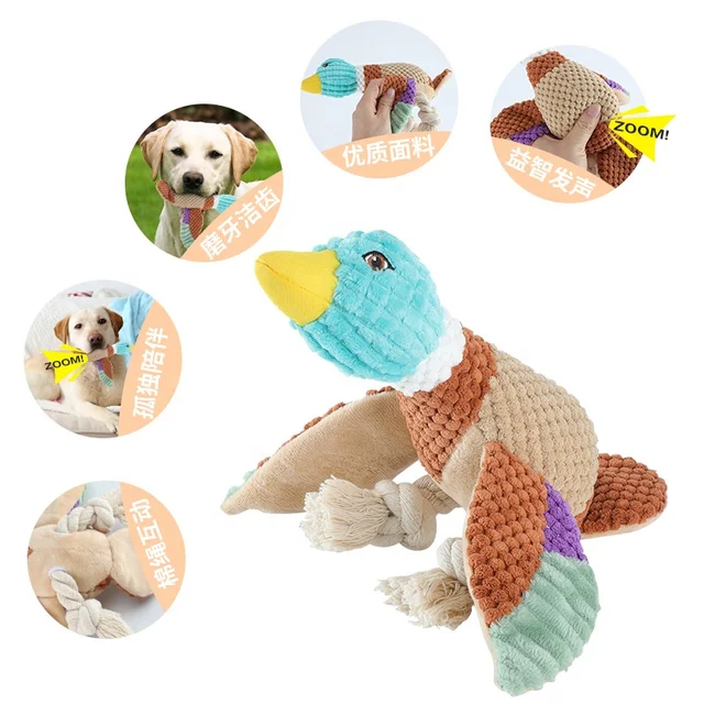 Dog squeaky toys no stuffing plush dogs chew toy cute plush sound duck toy for small large dog