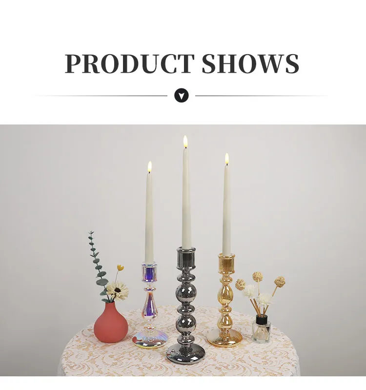 Office Desktop Decoration Crystal Candle Holder Glass Tube Candle Holders For Wedding Table Decoration supplier