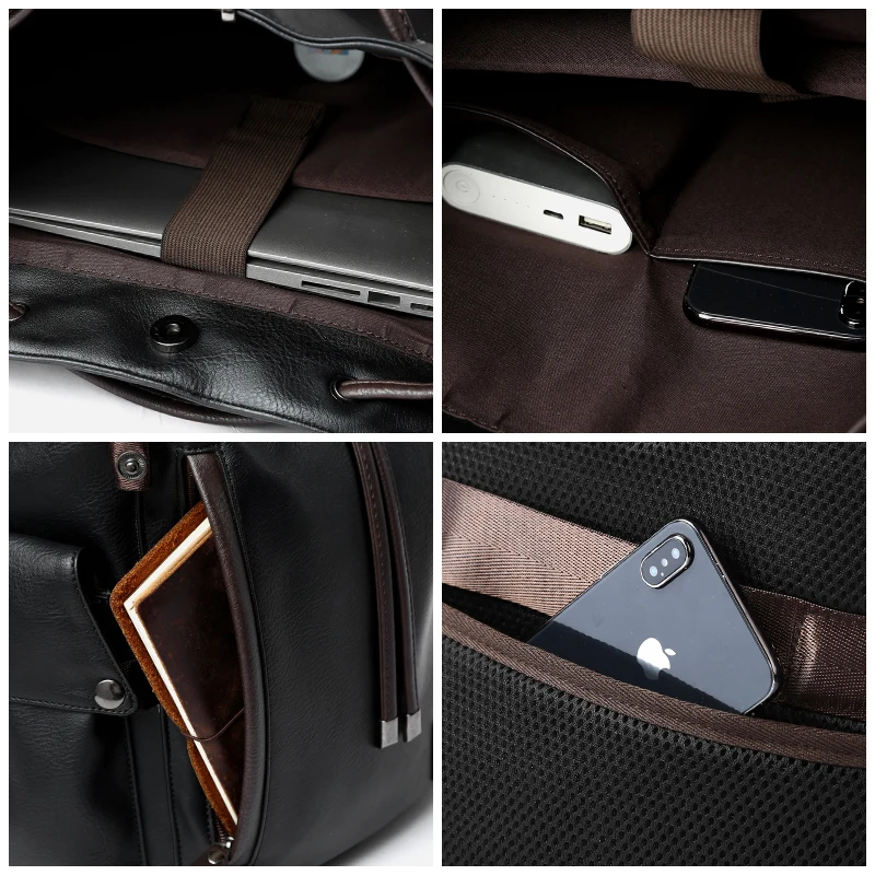 Мужской кожаный рюкзак с Кулиской