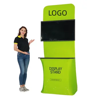 Portable trade show equipment advertising tv display stand