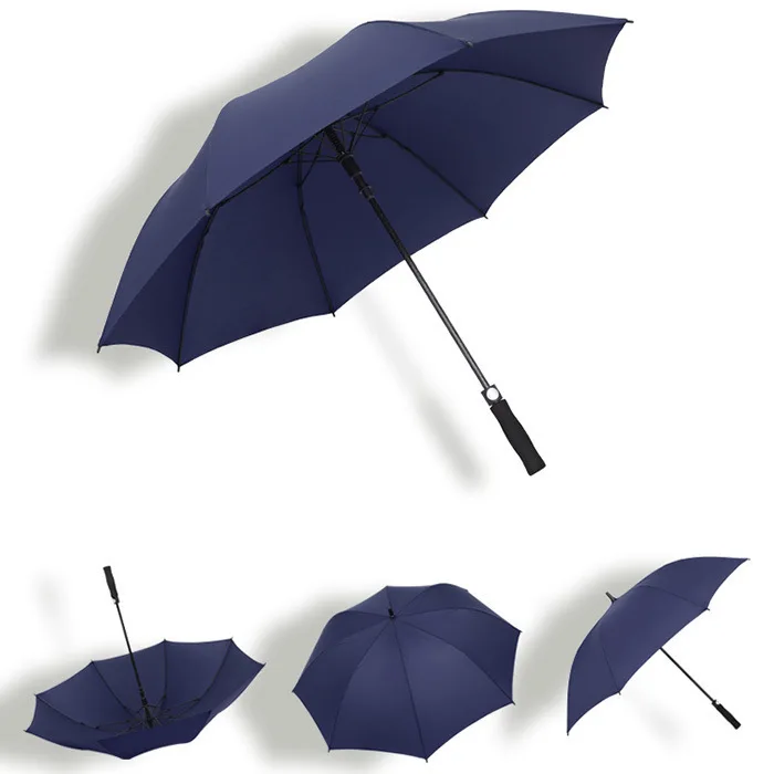 High quality double layer waterproof windproof automatic open straight golf umbrella with print logo