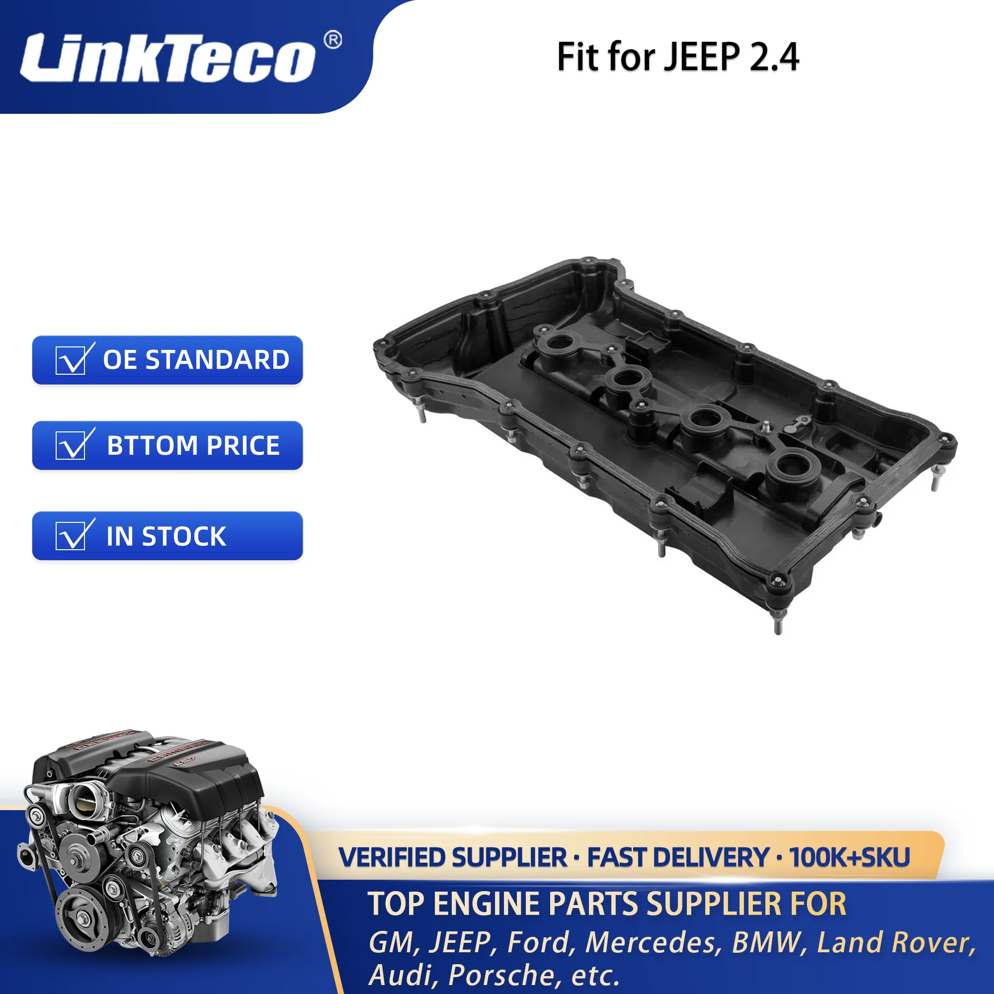 Linkteco Valve Cover Complete for Chrysler 200 Sebring Cirrus 2.4L 