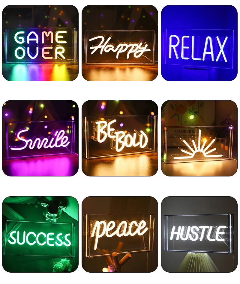 Neon Sign Light Box Night Club Lights Bar Game Room Wall Decoration