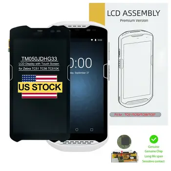 SZZPRX Para Zebra TC56 TC51 TC510K LCD TM050JDHG33 EUA Scanner Display LCD Somente Montagem Módulo De Tela E Digitador De Tela De Toque - Foto 6