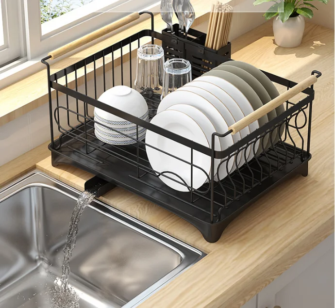 Dish Drying Rack with Drainboard, 2-Tier Dish Racks for Kitchen Counter, Dish  Drainer Set with Utensils Holder, Large Capacity D - AliExpress