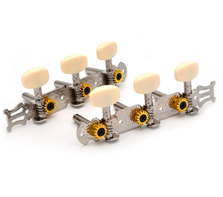 Chrome Metal Resin Handle Guitar Classical String Shaft Three-position Guitar Triple String Tuning Pegs
