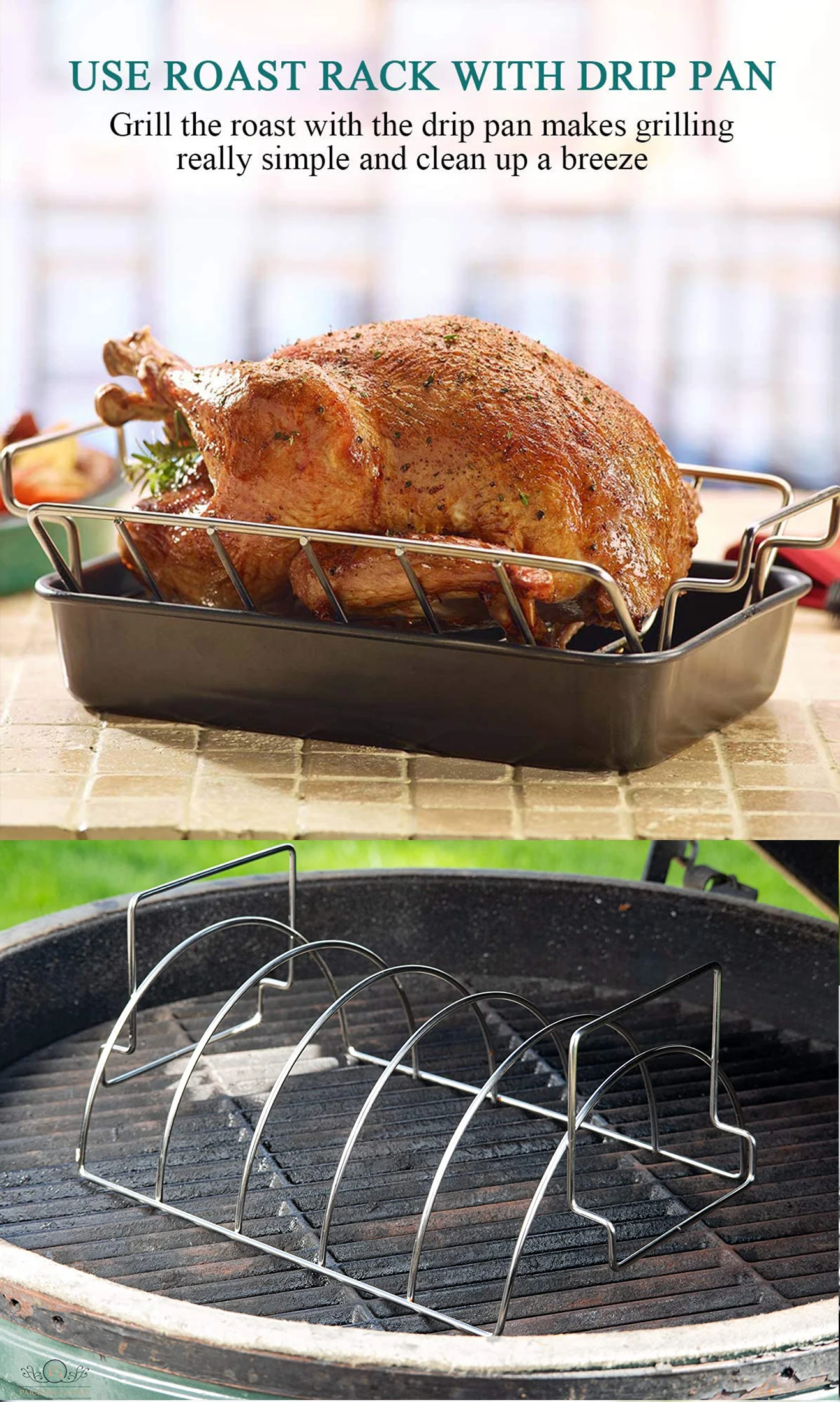 Kamado Grill Accessories Storage Holders & Racks Bbq Chicken Roaster ...