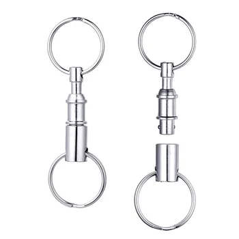 Convenient Detachable Removable Pull Apart Quick Release Keychains Alloy Key Rings Double Heads Metal IRON Carabiner Keychain