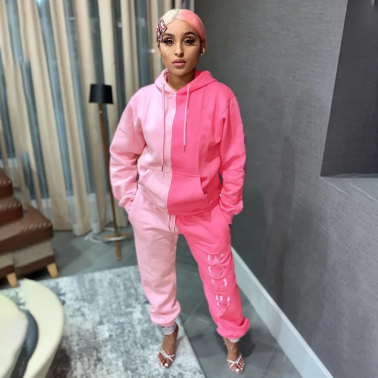 pink two piece sweatsuit