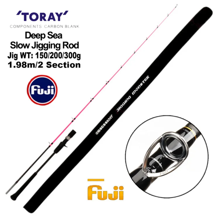 【最安値挑戦】 Bait Jig 30-300g 1.98m Casting Guide Fuji 2 Rod Section ロッド