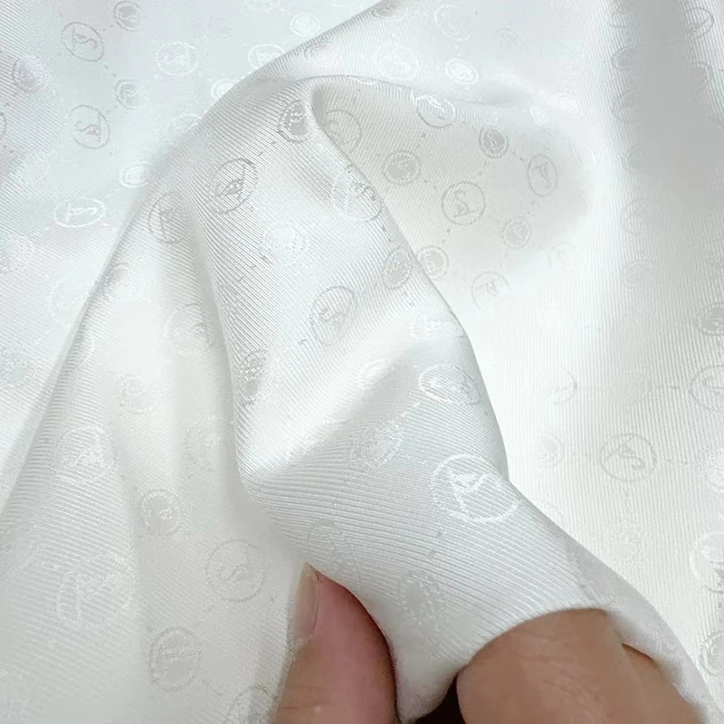 Twill Silk Fabric Pattern Jacquard Textile 100% Natural Mulberry Silk Twill Thick 21mm Jacquard Fabric for Women Dresses
