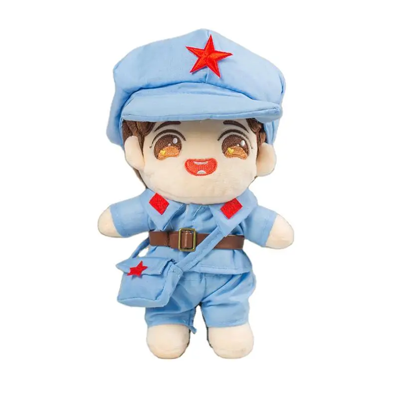 Wholesale 20cm Idol Toy with Chinese Style Military Clothes hot Plush Doll Handsome