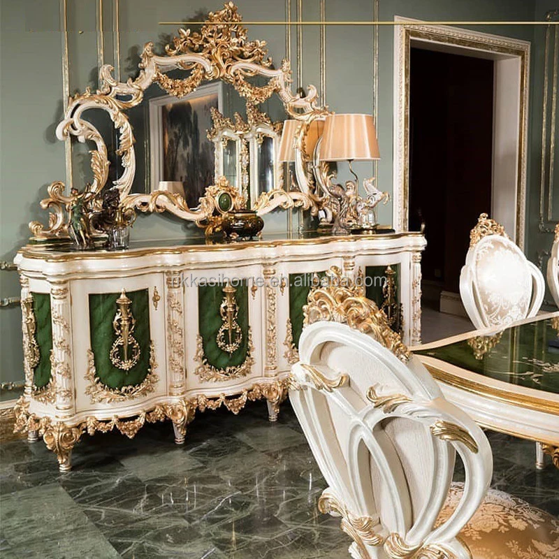 Antique French Style Living Room Furniture Set Solid Wood Carved