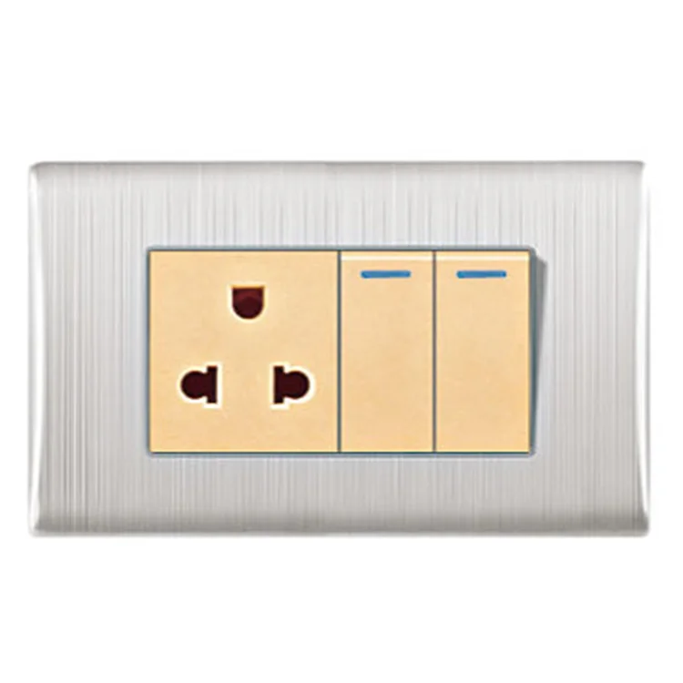 VNX Factory Sale Universal Wall Socket 2 Gang Light Switch US EU Standard Socket