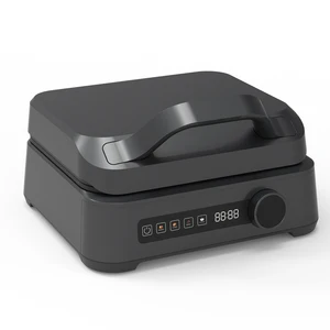 Commercial Hotel Kitchen Stainless Steel Electric Waffle Makers French 2 Belgian Waffle Maker Square Belgian Waffle Machine