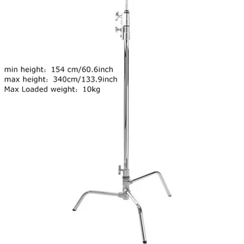 Photo Studio Heavy Duty 3M Load 10kg Light Stand C Type with Boom Arm Head detail image