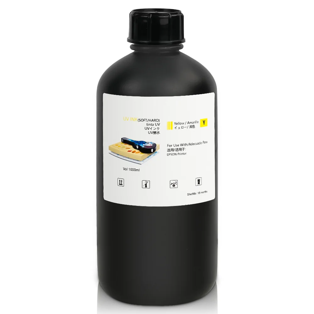 6 Color Uv Printer Ink Fast Curing Uv Ink 1000ml LED Hard UV Ink for Epson XP600 R1390 L1800 L805 TX800 DX8 DX5 DX6 DX7 Printer