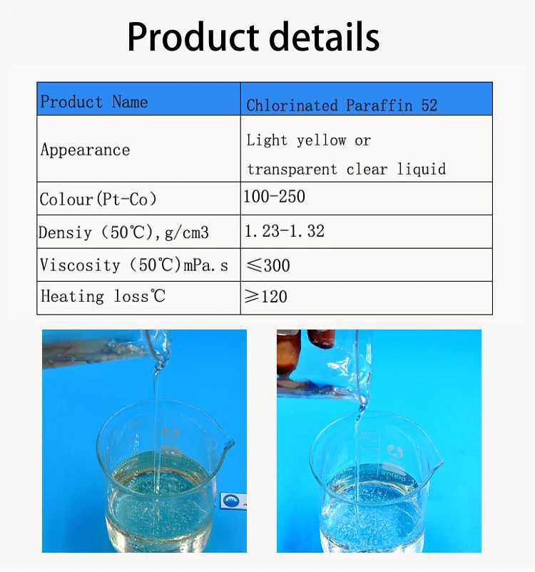 Chlorinated Paraffin Oil 62 Chlorinated Paraffin70 Wax 52 for Sale Plasticizer Material