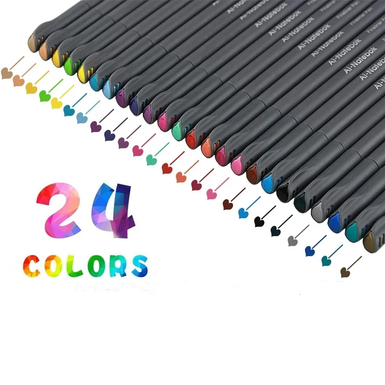 wholesale customized 24 colors 0.4mm fine