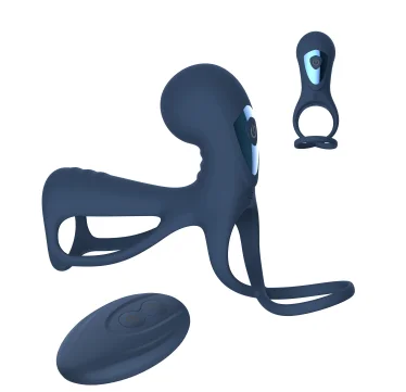 Silicone Black Vibrating Ring for Man Extension Penis Sleeve Cover