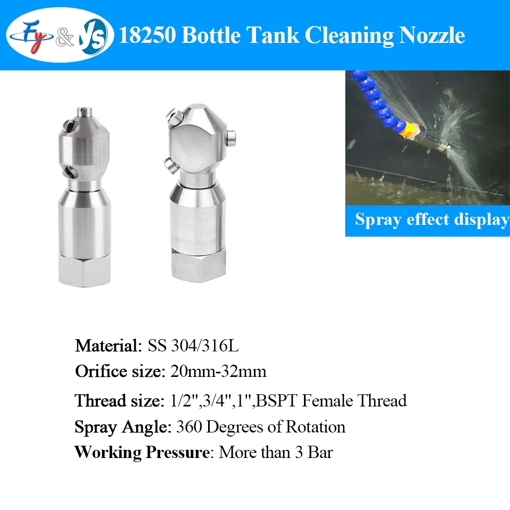 High Quality Tank Rotating Washing Nozzle, Barrels/Food Vats/Chemical Tanks/Processing Vessels Cleaning Nozzle