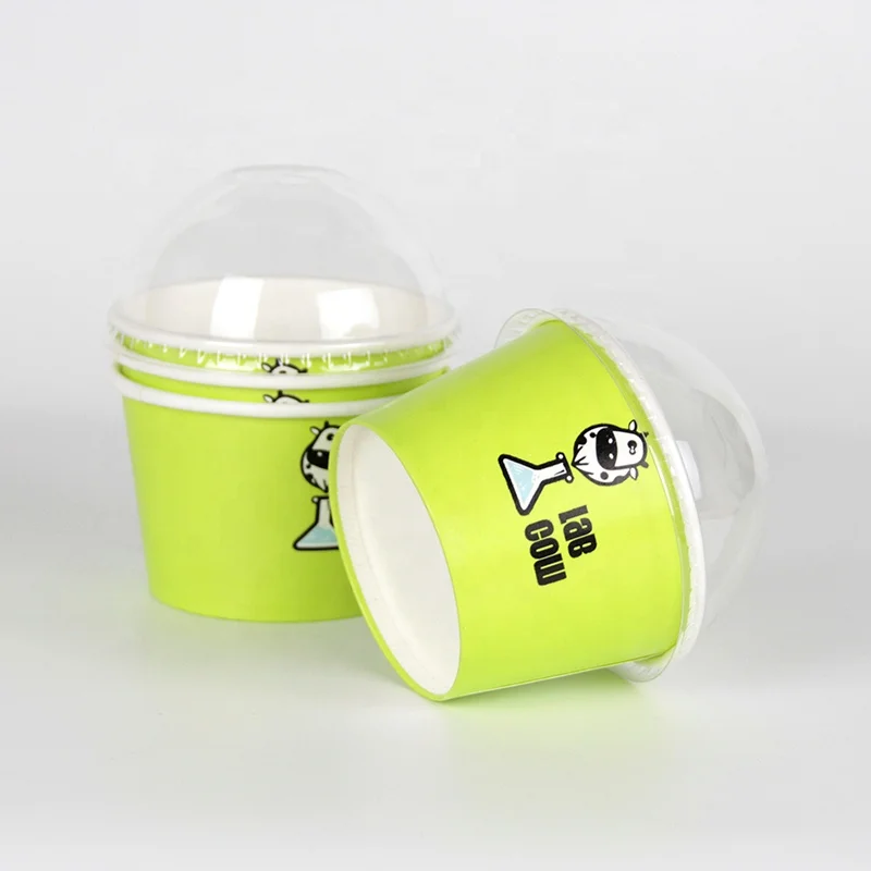 Customized 4oz 5oz 6oz 8oz 12oz 16oz  Disposable Ice Cream Container Tubs With Lid Paper Ice Cream Cup