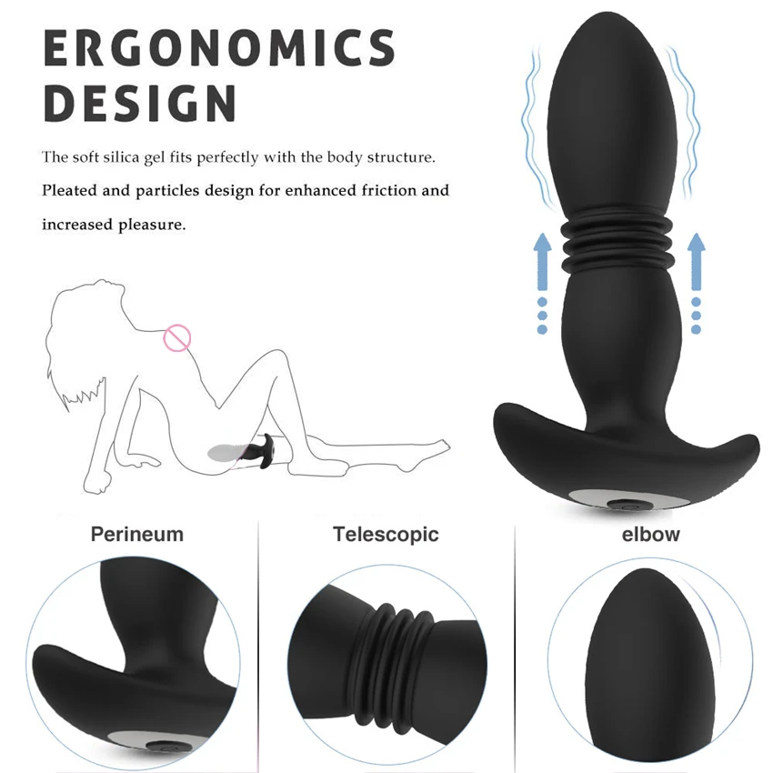 Thrusting Anal Vibrator Prostate Massager Wireless Wearable Anal Thruster Vibrating Butt Plug Dilator Anal Toys for Women