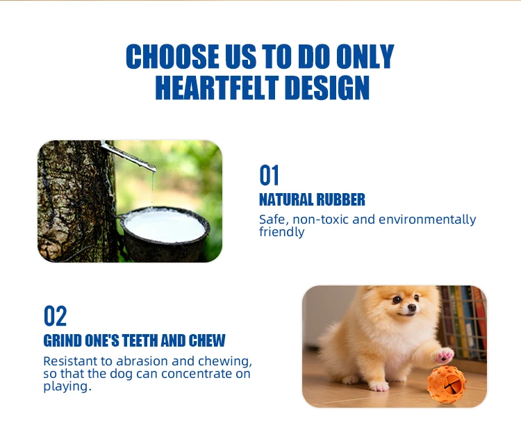 Super Pet Natural Rubber Chew Ball Dog Cat Toy Durable and Resilient Leak-Proof Food-Interactive Accessory
