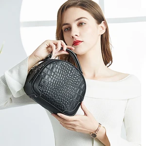 Wholesale Custom Women's Leather Shoulder Crossbody Bag Handbags Bucket Tote Zipper Ladies Messenger Saddle Lunch Box Bag