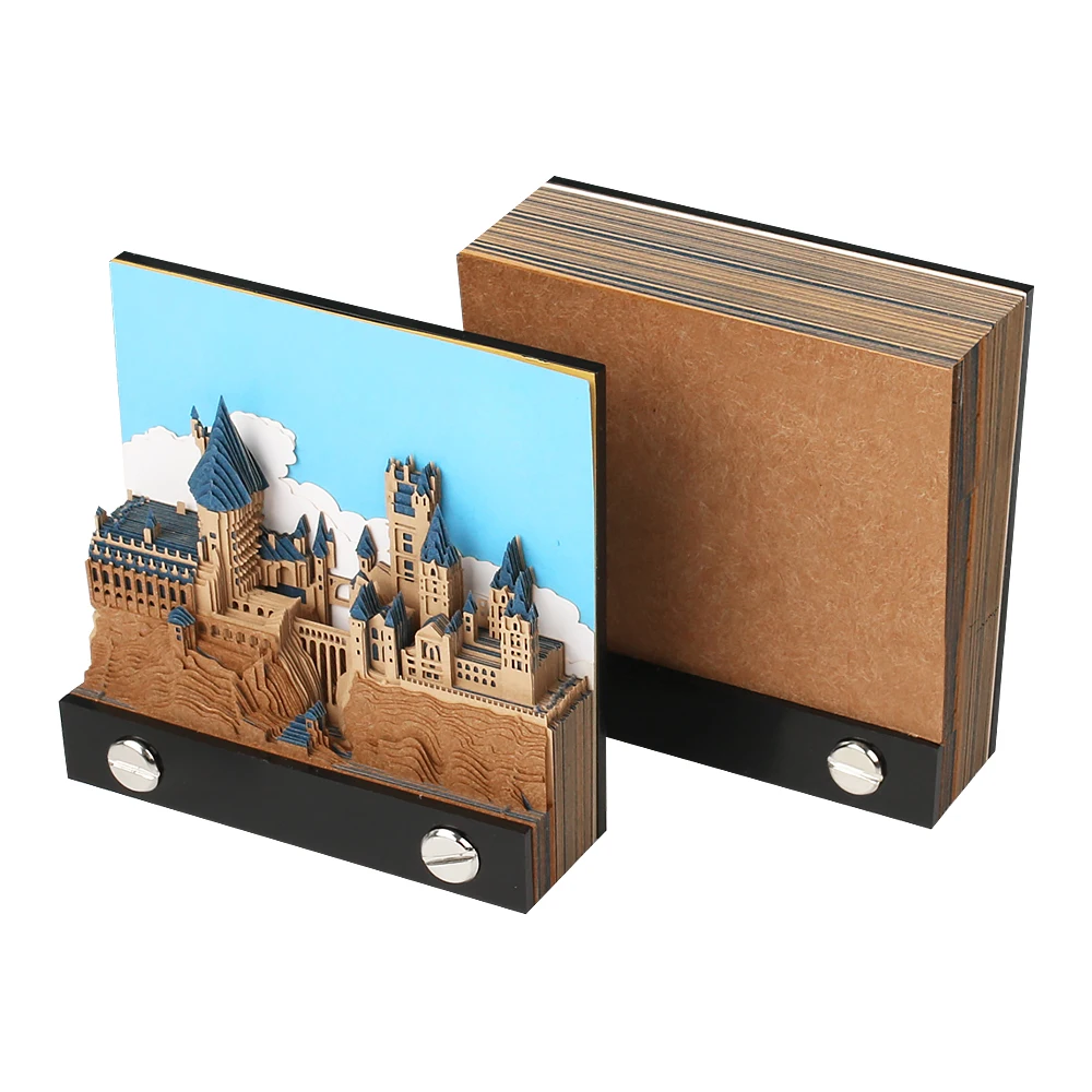 Omoshiroi Block Hary Potter Weekly Calendar Paper Block 3d Hogwarts Castle Memo Pad Note Cube With Retail Gift Box