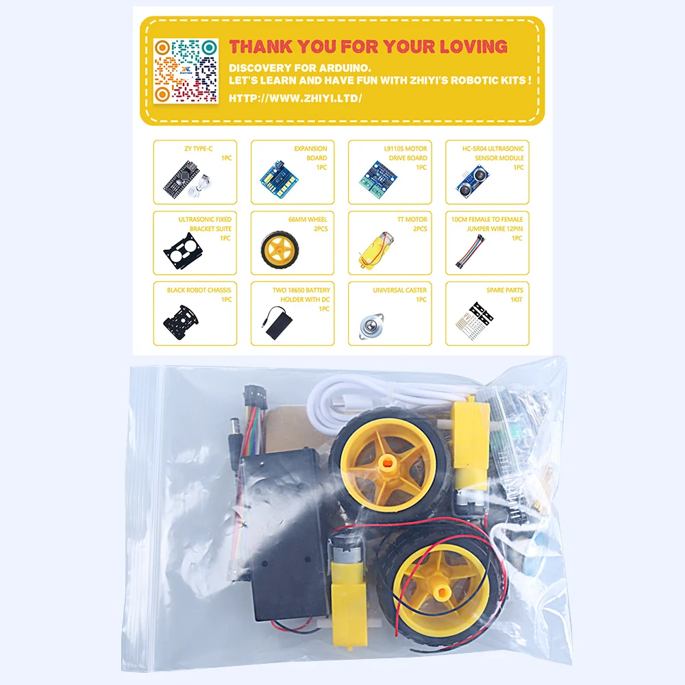 Factory Basic 2wd Robotic Kit Ultrasonic Obstacle Avoidance Smart Robot ...
