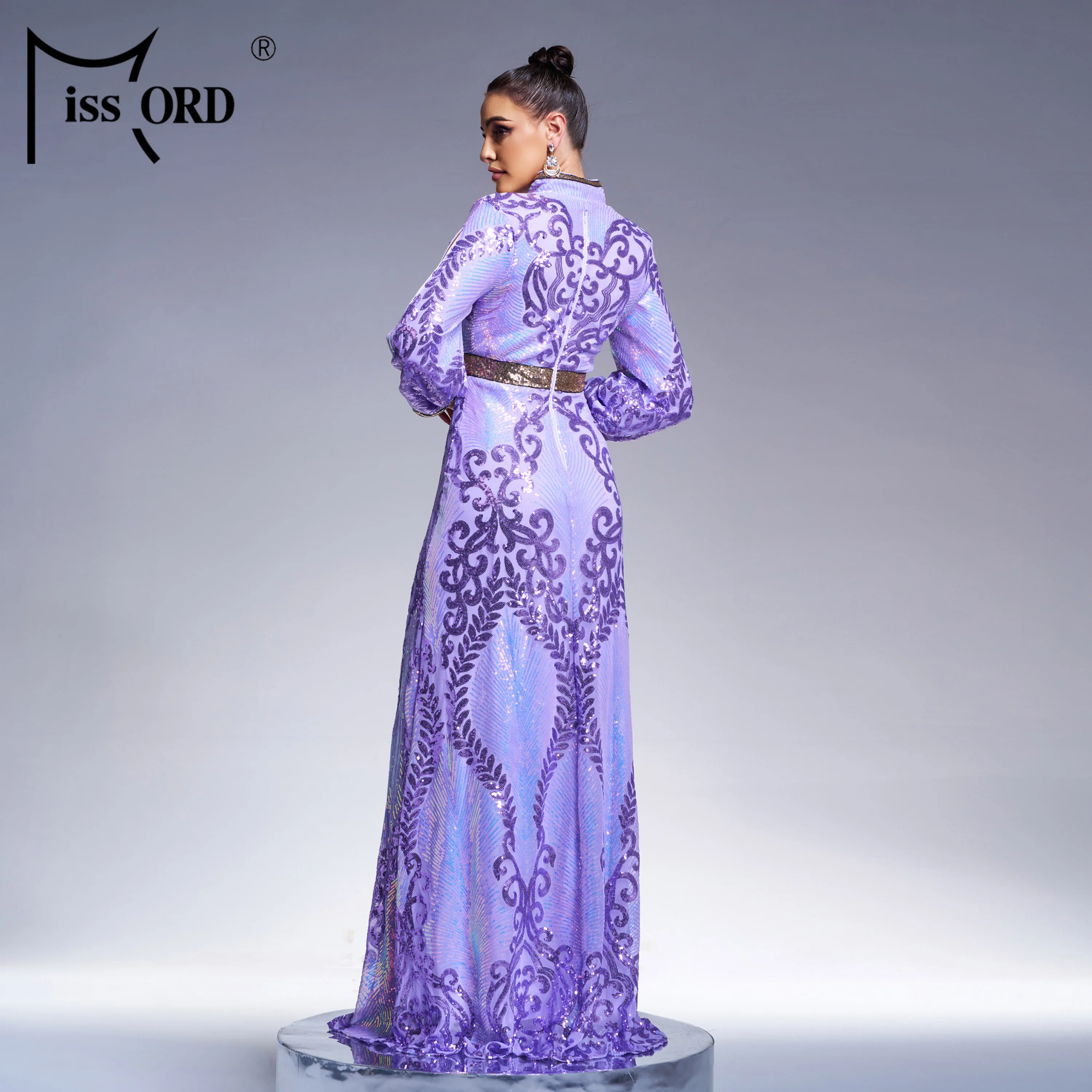 Cut Out Sleeve Sequin Hijab Arabic Istanbul Moroccan Turkish Dubai Muslim  Modest Evening Dresses for Women
