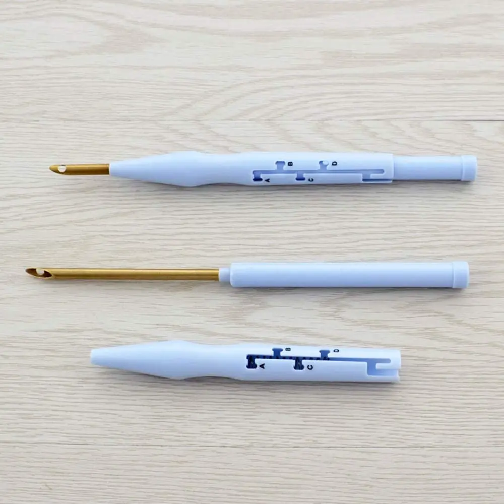 Magic Handle DIY Knitting Stitch Crochet Tool Set Fashion Square Plastic Punch Needle 3mm Thickness for Embroidery Stitching