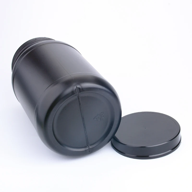 Empty Muscle Gain Fitness Protein Powder Container 1L 3L 5L 7L 10L Large Black Wide Mouth Whey Protein Powder Storage Jar