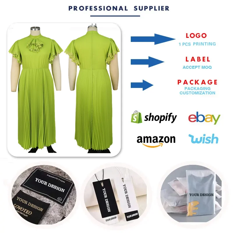 Trendy Ruffle Sleeve A-line Long Dress For Women - Formal Party Wear & Oem