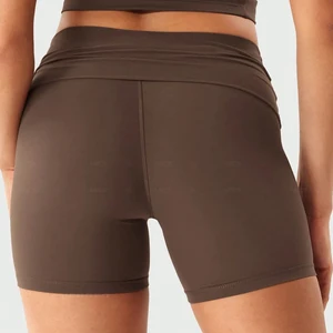 Women's High Waist Knee Active Gym Yoga Shorts Spandex/Nylon Four-Way Stretch Breathable Lightweight Quick Dry Sweat-Wicking XS