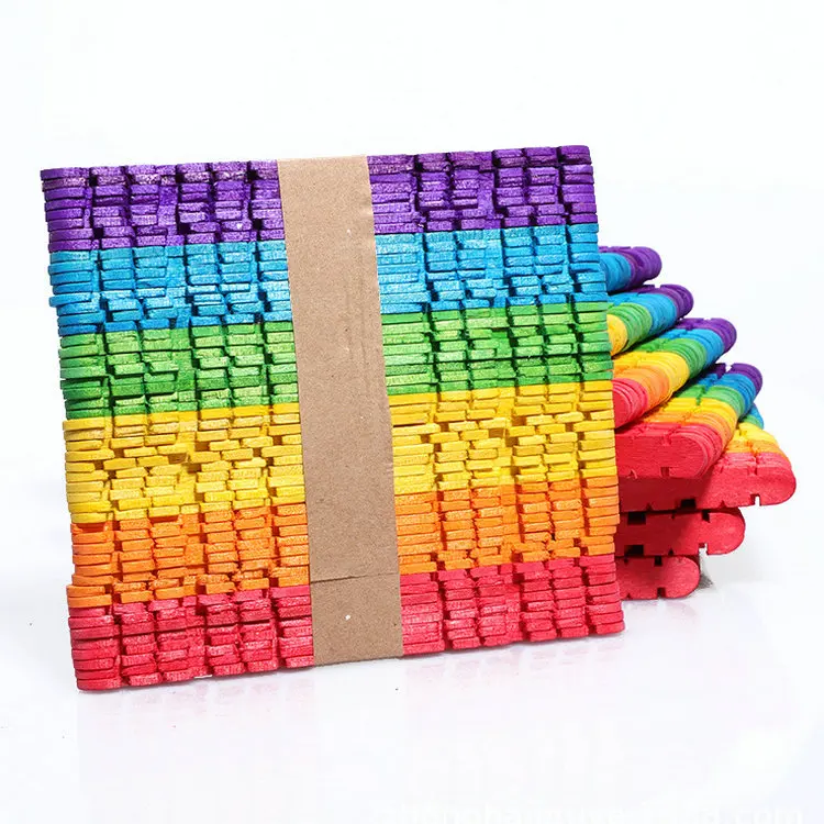 Colored Popsicle Sticks, Natural Sawtooth Popsicle Sticks