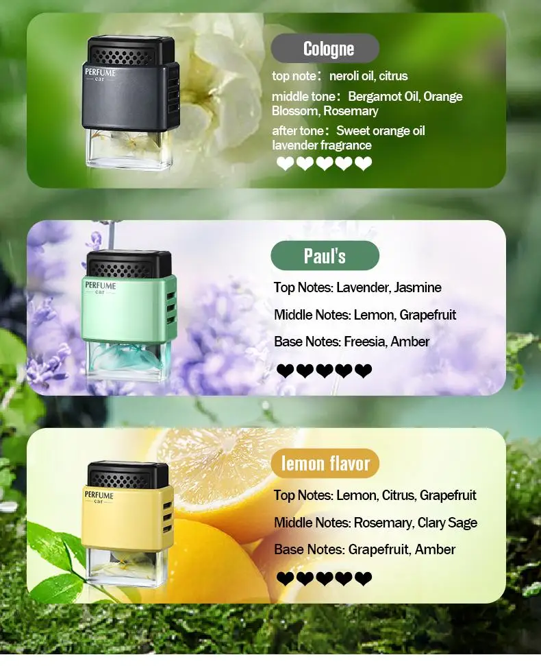 Car Scent Fragrance Glass Bottle Air Freshener Scent Diffuser Exhaust