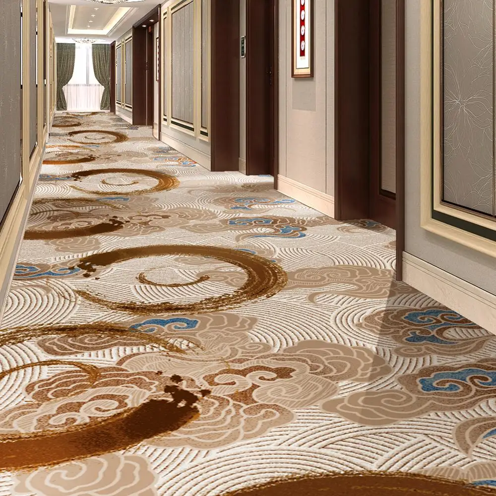 Popular Classic Big Flower Axminster Carpet Woven in Bold Color for Dinner Room Area Rugs & Sets
