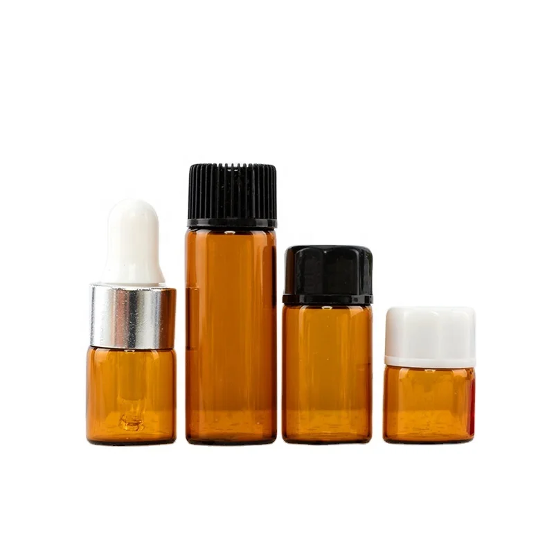 Wholesale Essential Oil Bottle Amber Essence Sample Bottles Small Capacity Dropper packaging container