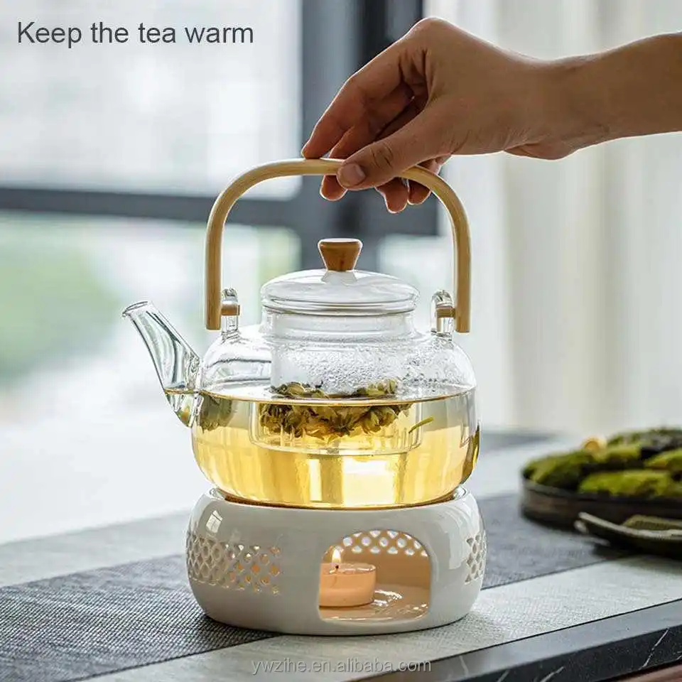 Ceramic Teapot Warmer Holder Base Tea Warmer Insulation Base Tea Coffee  Water Warmer Candle Heating