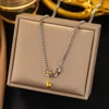 Collana con sfera di equilibrio h422 - colore acciaio