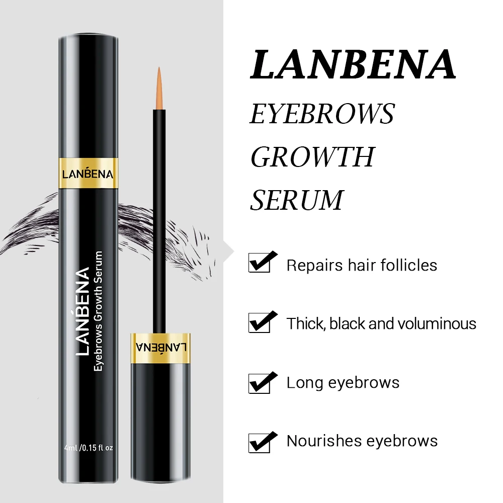 LANBENA Private Label  Eyebrow Growth Enhancer Serum for Eyebrow Nourish Thicken Repair