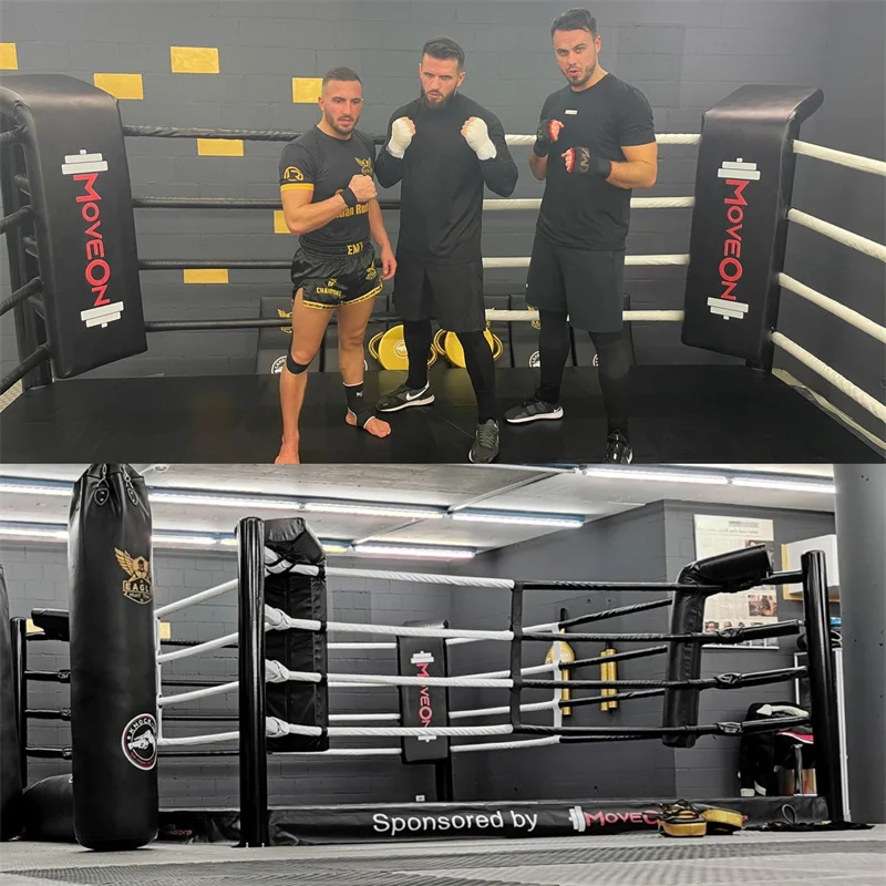 Boxing Ring Ropes Corner Pads OEM Logo 3mx3m Size Canvas